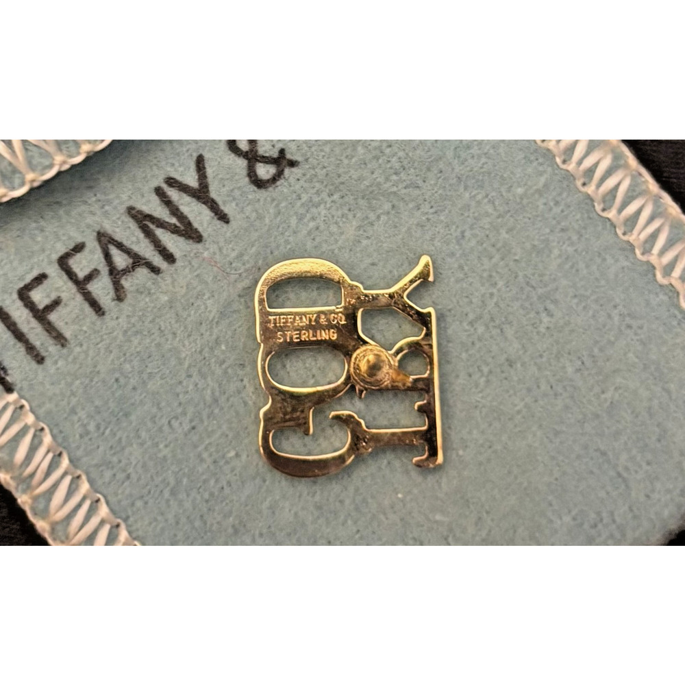 Vintage '70s Tiffany & Co Sterling Gold Overlay TRY GOD Vermeil Lapel Pin - Picture 3 of 5